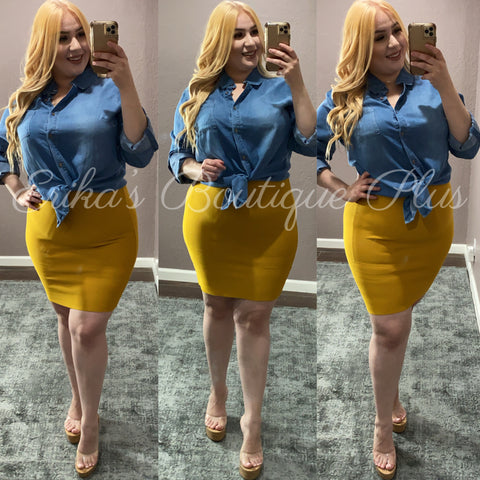 Bandage Skirt (mustard)