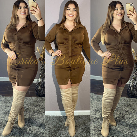 Talking To You Dress (brown)