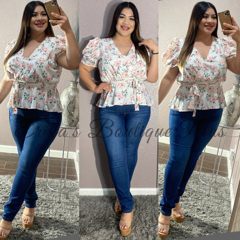 Peplum Floral Top