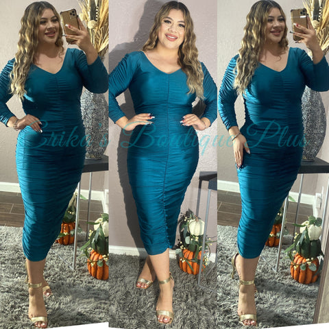 Maribel Midi Dress (teal)