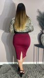 Good Vibes Skirt (burgundy)